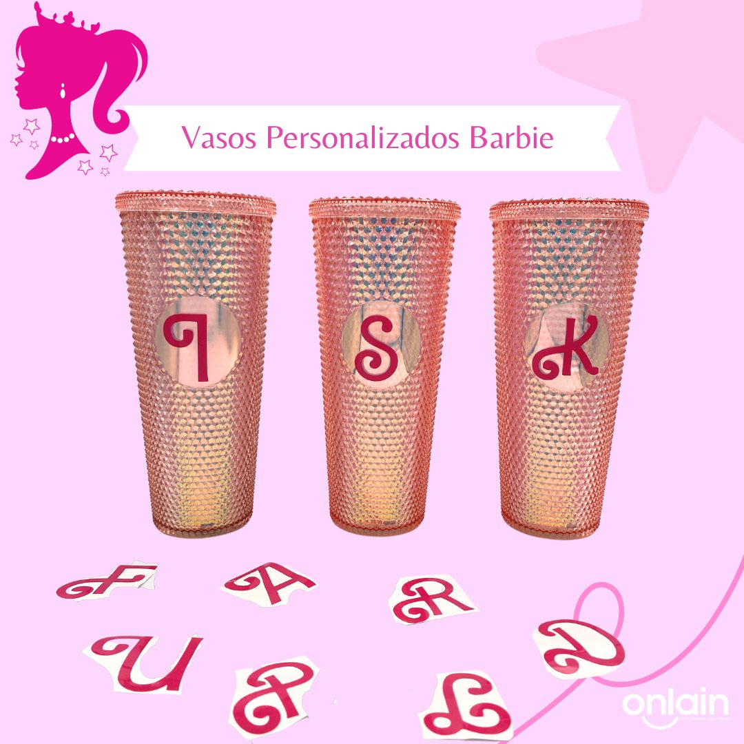 Vaso Personalizador Barbie 24oz