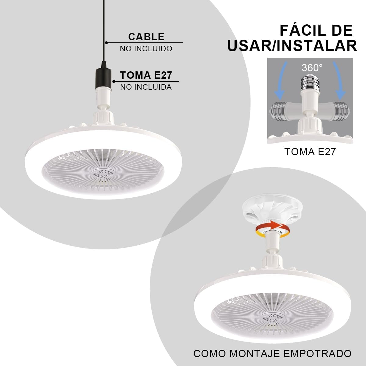 Foco Ventilador 360°