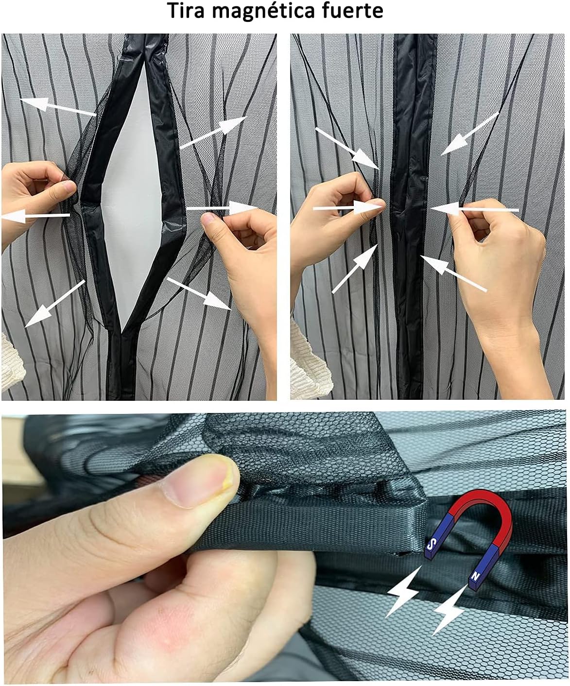 Puerta con mosquitera magnética