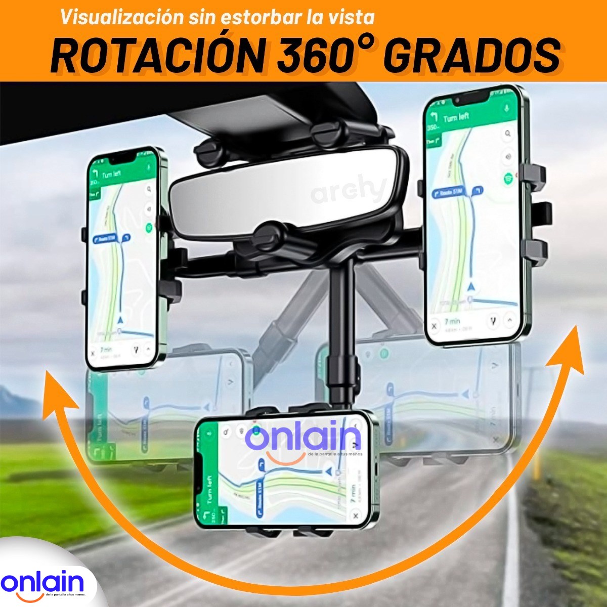 Soporte para Celular de Retrovisor 360º 📱