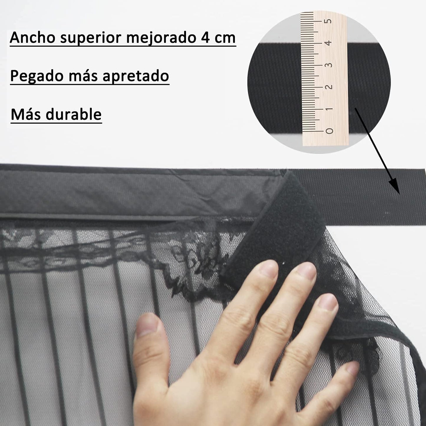 Puerta con mosquitera magnética