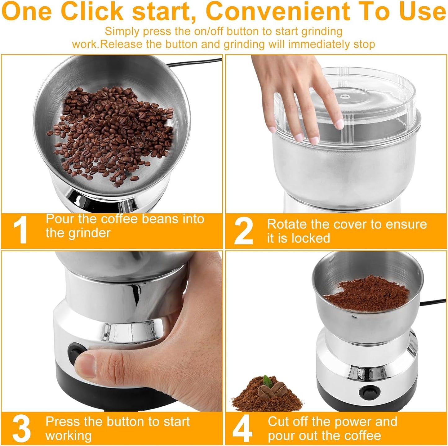 Molino de Café Eléctrico de 4 Cuchillas
