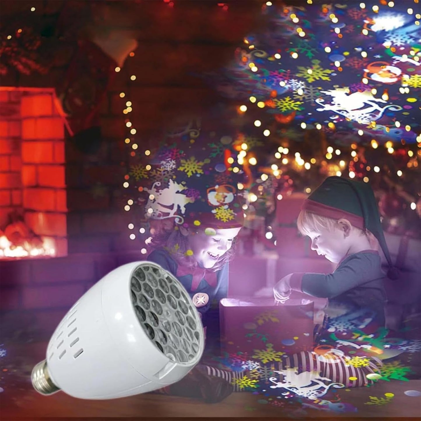 Foco de Luces Navideñas Giratorias