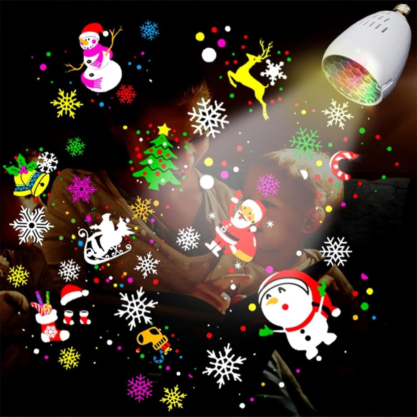 Foco de Luces Navideñas Giratorias