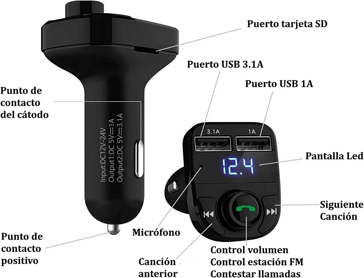 Transmisor Bluetooth FM para Carro 🚘