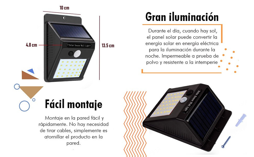 LAMPARA SOLAR CON SENSOR☀️💡