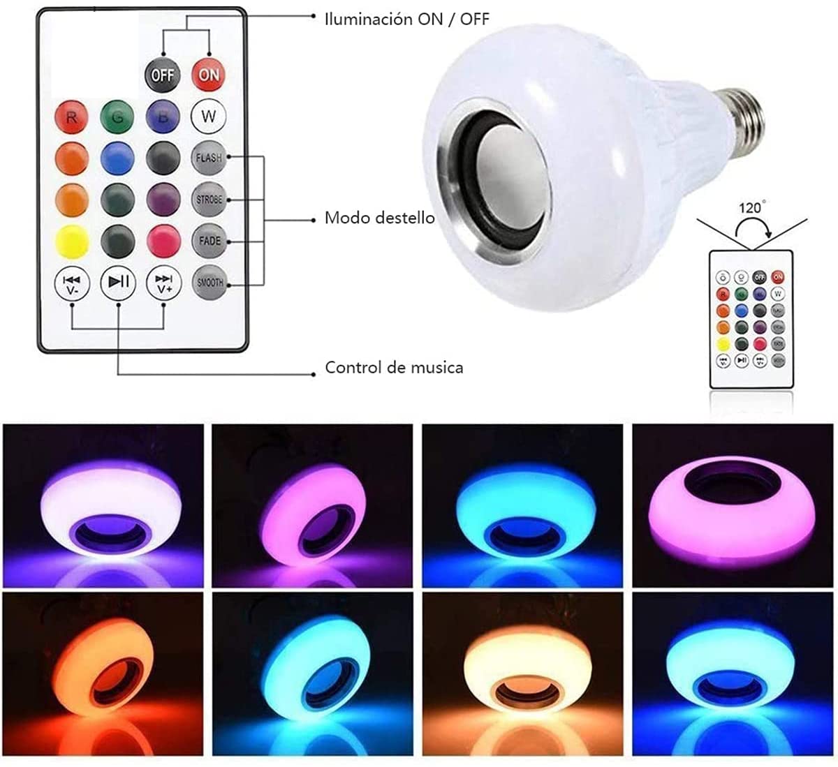 💡🎶 Foco Fiesta LED Bluetooth