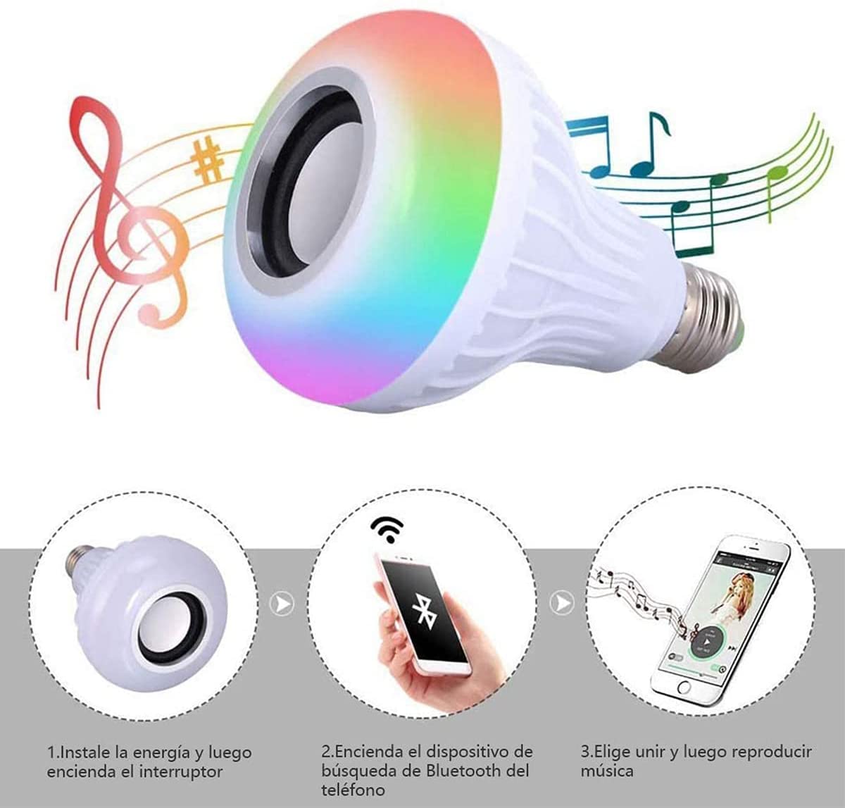 💡🎶 Foco Fiesta LED Bluetooth